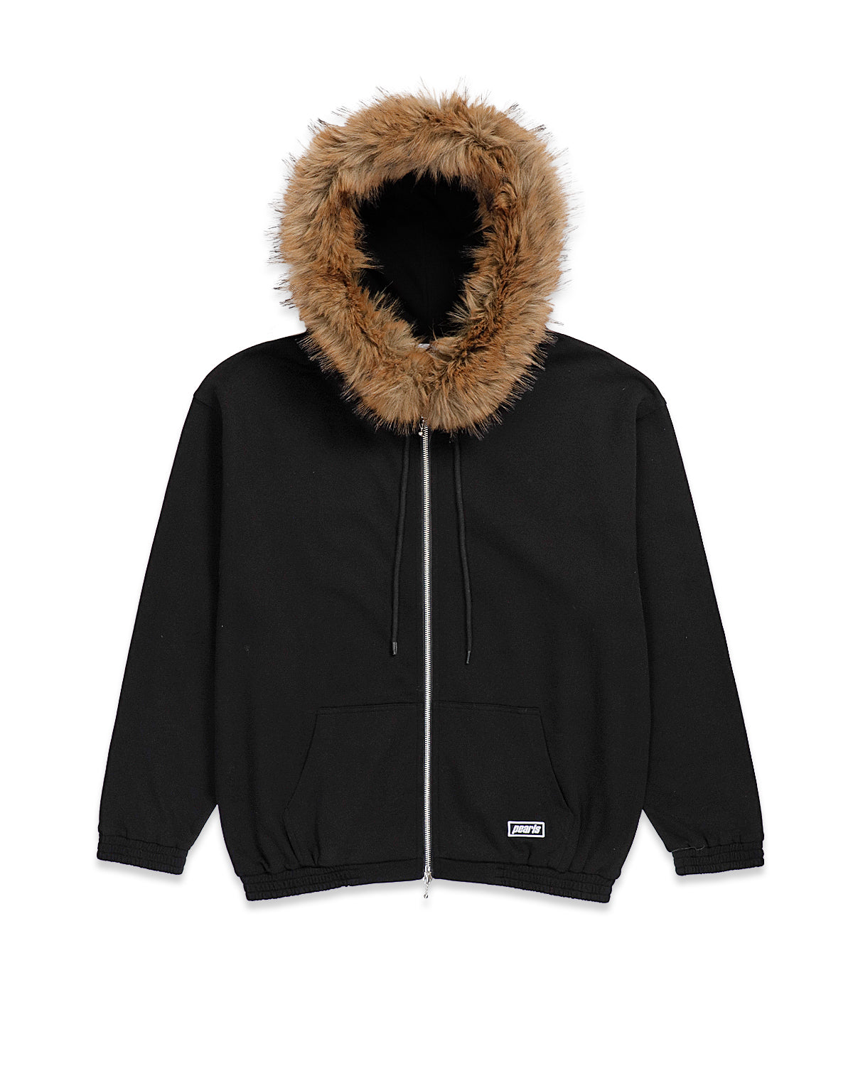 FUR ZIP HOOD BLACK (SOFT CUT)