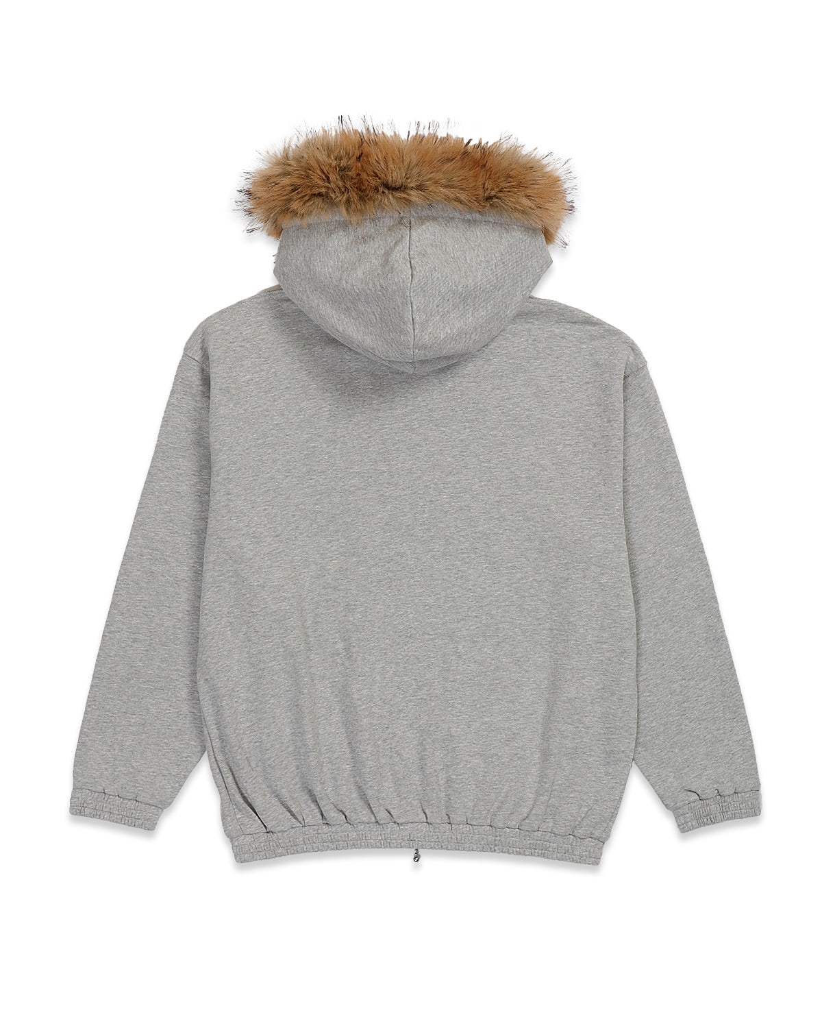 FUR ZIP HOOD GREY MARLE (SOFT CUT)