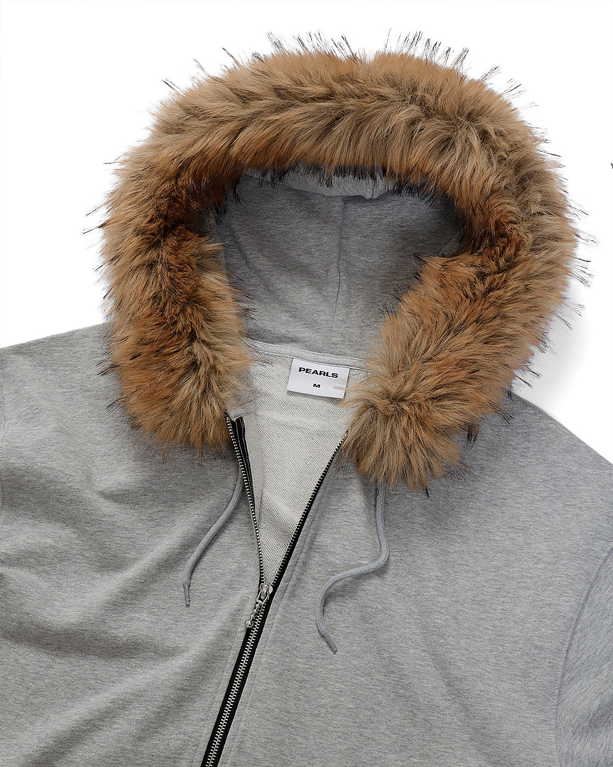 FUR ZIP HOOD GREY MARLE (SOFT CUT)