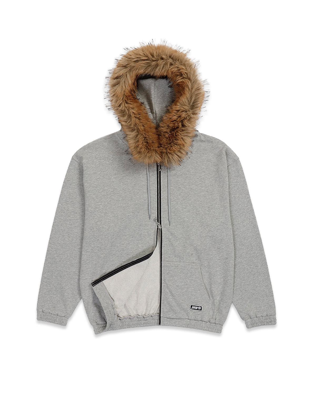 FUR ZIP HOOD GREY MARLE (SOFT CUT)
